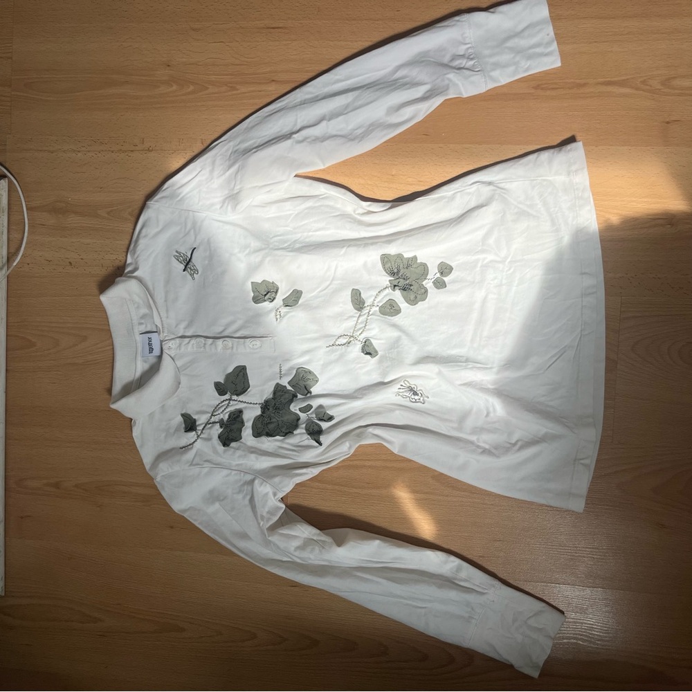 Vintage Together Quarter Button-Up Shirt with Unique Embroidered Patches